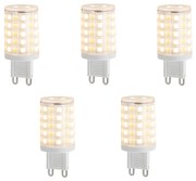 Комплект от 5 Smart G9 димируеми LED крушки, прозрачни, 2.5W, 250 lm, 2700-6500K
