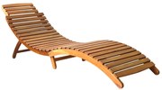 46650 vidaXL Шезлонг, акациево дърво масив, кафяв