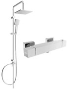 Mexen Tord външно монтиран душ комплект с дъждовна глава и термостатичен смесител Cube, хром - 77200200-00