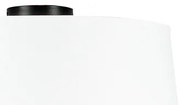 Таванна лампа матово черно с бял абажур 45 см - Combi