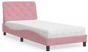 3208627 vidaXL Легло с матрак, розово, 80x200 см, кадифе