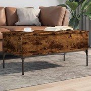 845413 vidaXL Маса за кафе опушен дъб 100x50x45 см инженерно дърво и метал