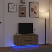 861417 vidaXL ТВ шкаф с LED светлини Artisan дъб 100x41x50 см