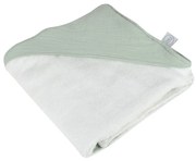 Зелена муселинова детска хавлия с качулка 75x75 cm – Bébé Douceur