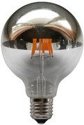 Лампа LED Filament E27 Globe 6W 2700K Dimmable Silver G95