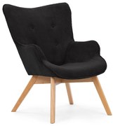 Черно кресло от рипсено кадифе Niko – Ropez