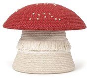 Текстилна детска кошница за играчки в червен и кремав цвят ø 38x33 cm Big Mushroom – Lorena Canals