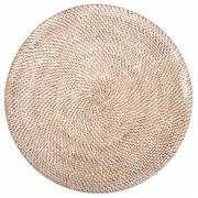 Бяла постелка от ратан , ⌀ 36 cm - Tiseco Home Studio