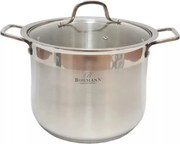 Дълбока тенджера Bohmann BH 3225, 32 см, 21 л, Стъклен капак, Индукция, Инокс