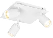 Интелигентен квадратен бял спот за баня с 3 светлини IP44 вкл. 3 Wifi GU10 50mm - Ducha