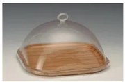 Alkan - Бамбуков поднос за сирена с акрилен капак 30x30x15см. - (ZCP 697)