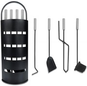 Комплект аксесоари от 4 части със стойка за камина и скара