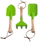 Bigjigs - Комплект градински инструменти - Зелени