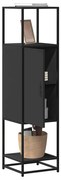 849034 vidaXL Висока дъска черна 35,5x35x139 cm Обработено дърво и метал