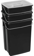 Черни пластмасови кошчета за отпадъци в комплект 3 бр. 2x10+6 l за рециклиране Biobox – Curver