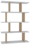 Бял/естествен дъбов шкаф за книги 90x127 cm Harmon - Kalune Design