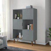 Етажерка за книги MOLDE сива 90x35x133,5 см масивно дърво бор