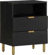 4017658 vidaXL Нощно шкафче, черно, 50x33x62 см, инженерно дърво