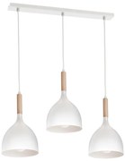 Пендел NOAK WOOD 3xE27/15W/230V бял/бук