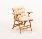 Градинско кресло от масивно дърво в кремаво-естествен цвят – Floriane Garden