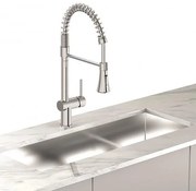 Смесител за кухня ICF 7561017C NEW, месингов, хром, с изтеглящ се душ с две функции, 51x23.5см