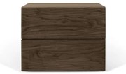 Кафяво нощно шкафче с 2 чекмеджета Aurora - TemaHome