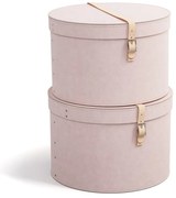 Светлорозови картонени кутии за съхранение в комплект 2 бр. с капаци ø 37,5x25 cm Rut Restore Paper Laminate – Bigso