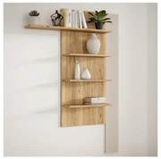 Стенна полица INAR, дъб/бежова