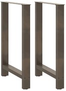 4013335 vidaXL Крака за бар маса, естествена стомана, 2 бр., 60 x (90-91) см, стомана