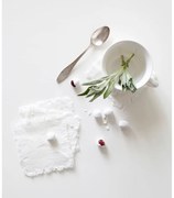 Комплект от 4 бели ленени подложки Classic, 10 x 10 cm - Linen Tales