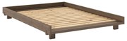 Кафяво двойно легло 140x200 cm от масивен бор с включена подматрачна рамка Social – Karup Design