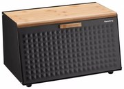 Кутия за хляб Klausberg KB 7467, 35.5 см, Стомана, Бамбук, Горен и преден капак, Черен