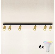 Brilagi - LED димируемо точково осветително тяло SELE GOLDEN 6xGU10/6,5W/230V черно/златно
