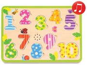 Tooky Toy - Дървен музикален пъзел Цифри TL066