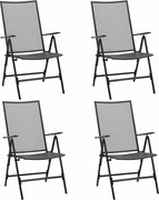 310153 vidaXL Сгъваеми мрежести столове, 4 бр, стомана, антрацит