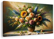 Картина на платно – Романтичен букет цветя