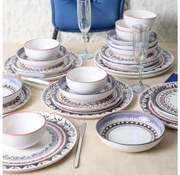 Комплект за хранене 24 части пъстроцветен/каменина