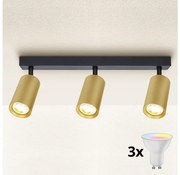 Brilagi - LED димируемо точково осветително тяло SELE GOLDEN 3xGU10/6,5W/230V черно/златно