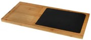 Бамбукова дъска за презентация с каменна плоча правоъгълна (BA-PL-SL-3818)