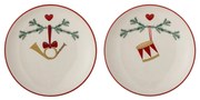 Кремави десертни глинени чинии в комплект от 2 бр. с коледни мотиви ø 16 cm Yule – Bloomingville
