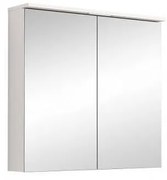 Огледален шкаф за баня ALDENE-75 6017-75W, Inter Ceramic, с LED осветление, PVC, бял гланц, 75х70х17см