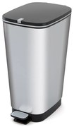 Пластмасово кошче за боклук с педал в сребрист цвят 45 l Chic Bin – KIS