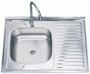 Кухненска мивка ICK 8060A*16 R, Inter Ceramic, алпака, лява, 80x60см