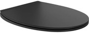 Mexen Egg седалка с плавно спускащ се капак, тънък, дуропласт, черен мат - 39243085