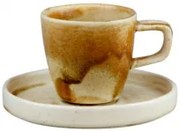 Horecano - Порцеланова чаша с чинийка 90мл SAHARA-(ZA0011-2.5-o-SH + ZA0128-4.75-o-SH)