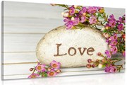 Картина на платно – С надпис на камък Love
