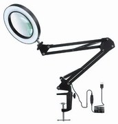 LED димируема настолна лампа с лупа LED/22W/5V черна