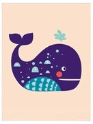 Детска картина 24x29 cm Whale - Wallity