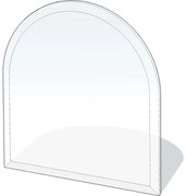 Стъкло под камина 800x800x8 мм полуарка