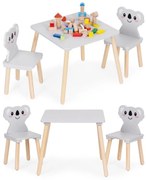 Детски мебели - маса и 2 стола с облегалки във формата на коала